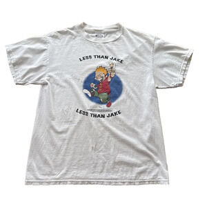 Vintage Less Than Jake 90s Band T‑Shirt Medium Autographed Punk Tee Ska VTG